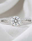 14K White Gold Cubic Zirconia Engagement Ring