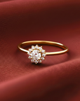 10K Yellow Gold Dainty Flower Ring