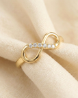 10K Yellow Gold Dainty Infinity Ring