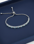 Sterling Silver March Aquamarine Birthstone Adjustable Bracelet