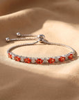 Sterling Silver Garnet CZ Gemstone Bracelet