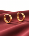 14k Gold Small Huggie Hoop Earrings, 12mm