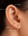 Sterling Silver Endless Hoop Earrings, 4 Pair Set, 10mm, 12mm, 14mm, 16mm