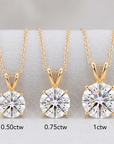 14K Yellow Gold Lab Diamond Solitaire Pendant Necklace