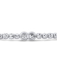 Sterling Silver Diamond-Cut "Tiger" Bead Stretch Bracelet