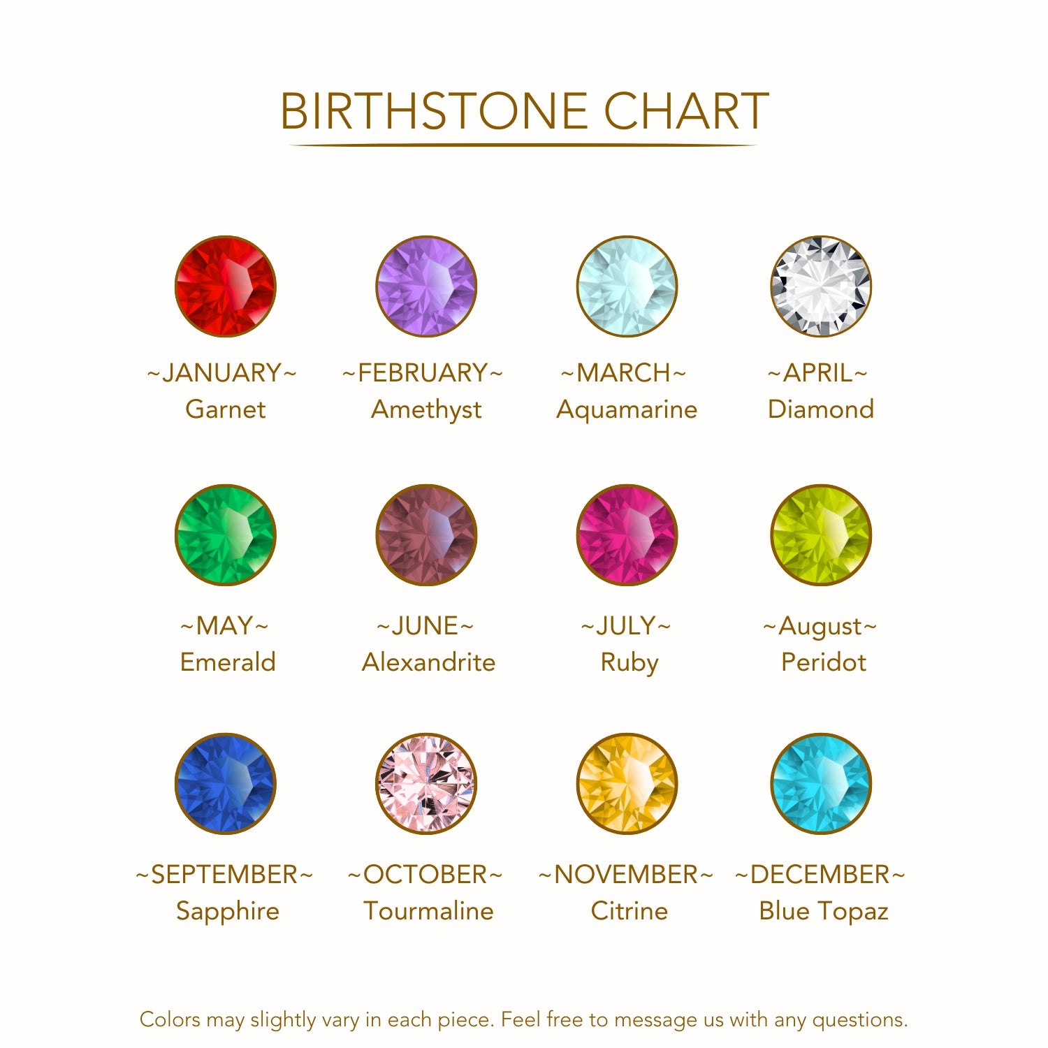 14K White Gold Birthstone Stud Earrings, Screw-back, 4mm