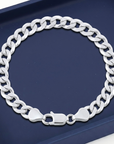 Sterling Silver Italian Curb Link Bracelet, Lobster Lock