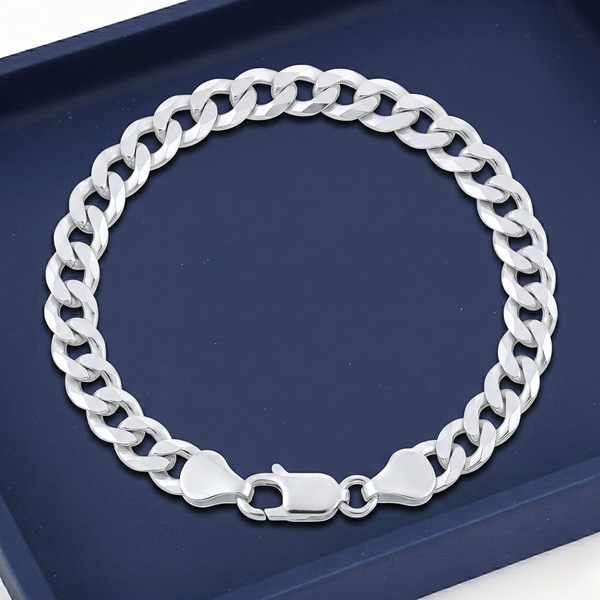 ブレスレット Sterling Silver Bracelet Sterling Silver Italian Curb Link Bracelet, Lobster Lock – Tilo