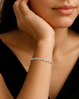 Sterling Silver Twisted Rope Snake Chain Bracelet