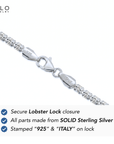 Sterling Silver Diamond-Cut Ice Chain Bracelet, Pyramid Design