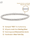 Sterling Silver Diamond-Cut "Tiger" Bead Stretch Bracelet