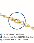 14K Gold Over Sterling Silver Mariner Link Chain Necklace