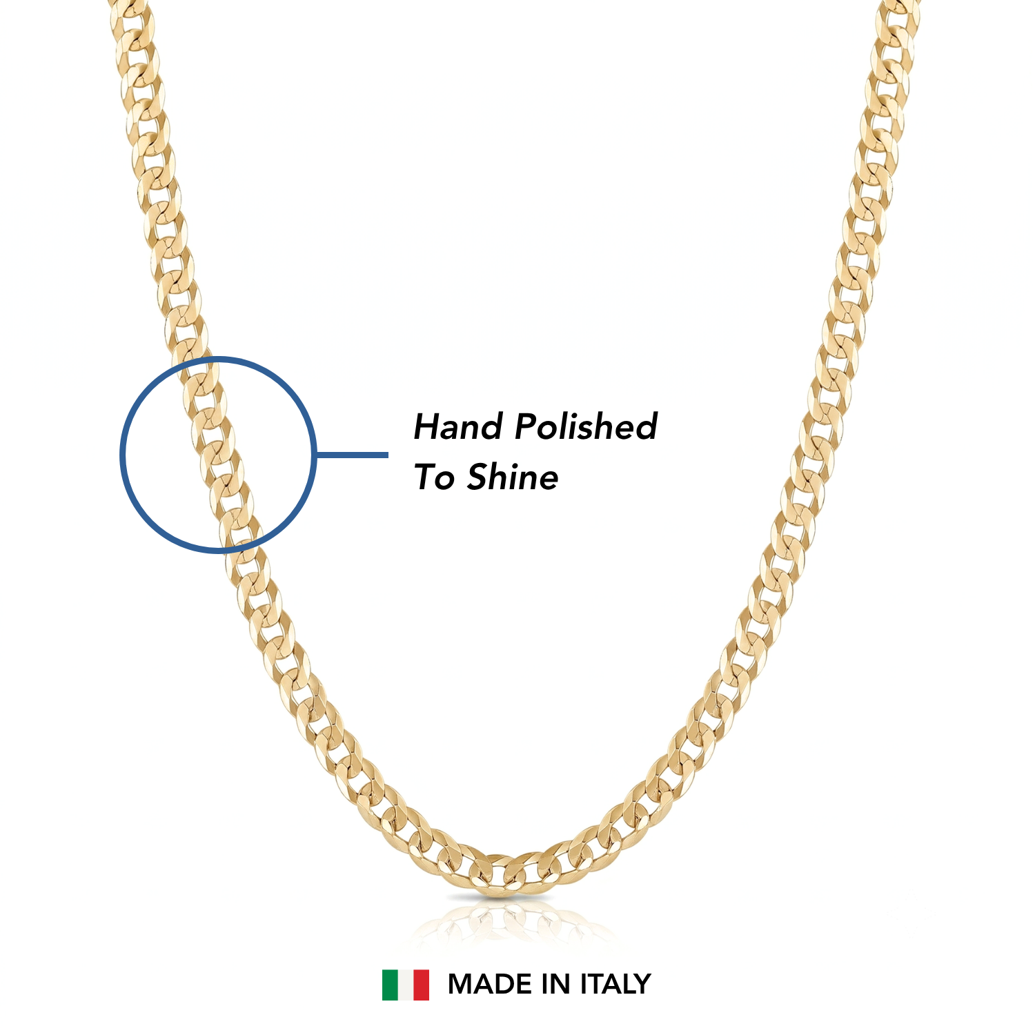14K Gold Plated Sterling Silver Italian Curb Bracelet