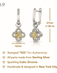 Sterling Silver Two-Tone Clover Drop Earrings