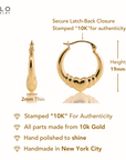 10K Yellow Gold Heart Hoop Earrings