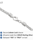 Sterling Silver Diamond-Cut Ice Chain Bracelet