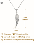 Sterling Silver Angel Wing Pendant Necklace