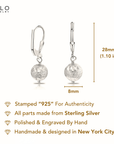Sterling Silver Classic Ball Drop Dangle Earrings