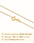 14K Yellow Gold Oval Twist Link Chain Necklace, 1mm