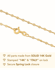 14K Yellow Gold Diamond-Cut Mirror Chain Necklace