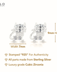 Sterling Silver Kitty Cat With CZ, Pushback