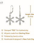 Sterling Silver Snowflake CZ Drop Dangle Earrings