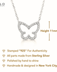 Sterling Silver CZ Butterfly Pendant Necklace