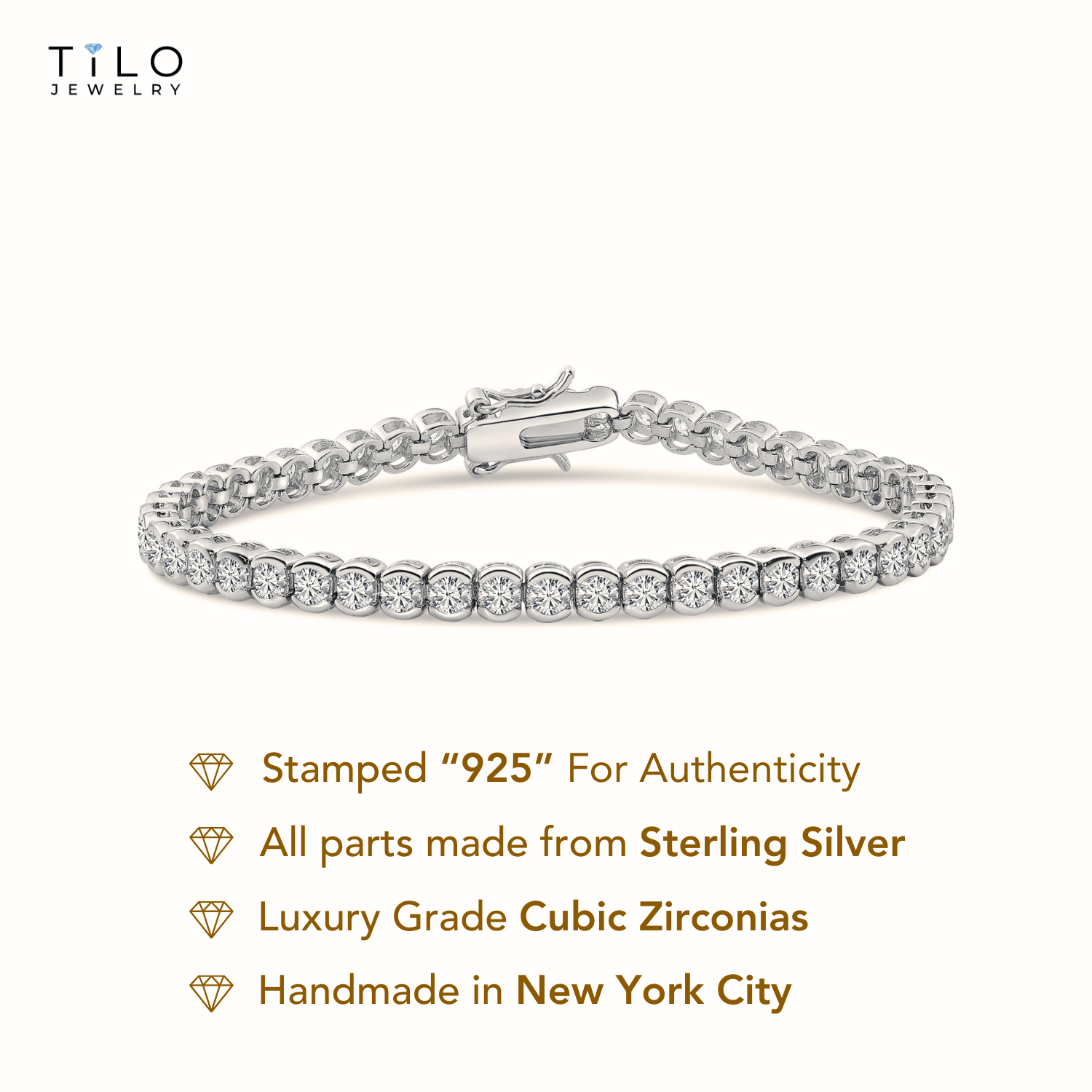 Sterling Silver Simulated Diamond Illusion Set Tennis Bracelet