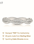 Sterling Silver Infinity Crossover Cubic Zirconia Ring
