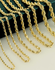 14K Yellow Gold Lightweight Rope Chains