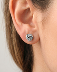 Sterling Silver Braided Love Knot Studs, Pushback