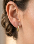 14k Gold Tornado Diamond-Cut Hoop Earrings, 13mm