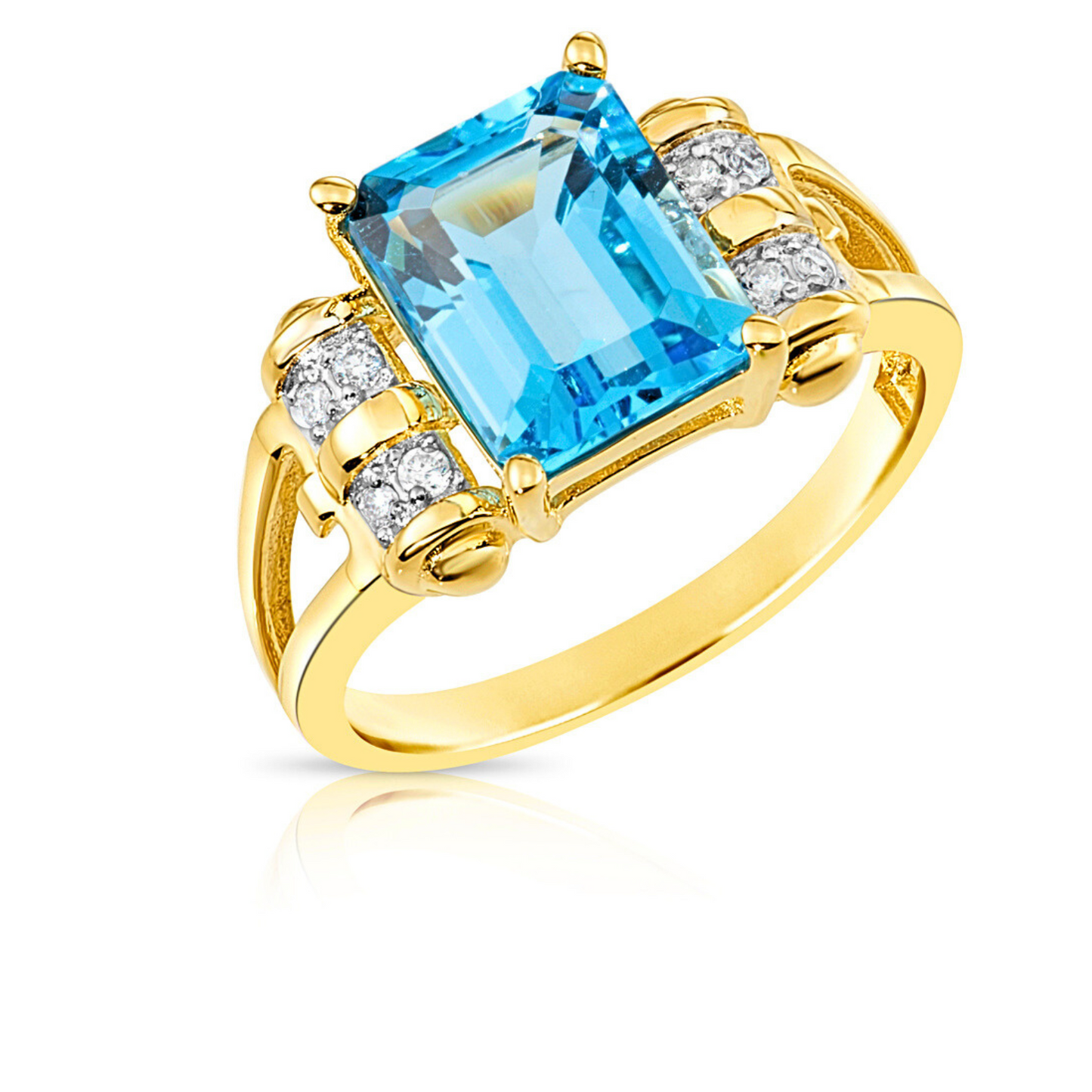 Blue topaz on sale and gold ring