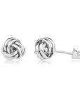 14k Gold Polished Love Knot Stud Earrings with Screwbackings, 7mm