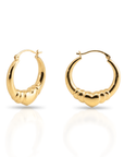 10K Yellow Gold Heart Hoop Earrings
