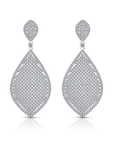 Sterling Silver Oval Teardrop Dangle Earrings, With Pushbacks