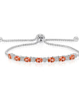 Sterling Silver Garnet CZ Gemstone Bracelet