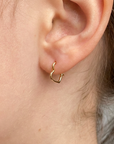 10K Yellow Gold Heart Hoop Earrings