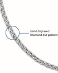 Sterling Silver Twisted Rope Snake Chain Necklace