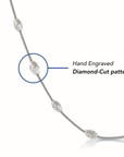 Sterling Silver Diamond-Cut Oval Bead Bracelet