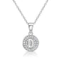 925 Sterling Silver CZ Initial Round Pendant Necklace (Letters A-Z) 16" 18"