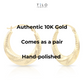10K Yellow Gold Twisted Dotted Hoop Earrings, 18.5mm, By TILO Jewelry