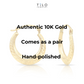 10K Real Solid Yellow Gold Greek Key Curved Round Creole Hoops Earrings 18MM, By TILO Jewelry