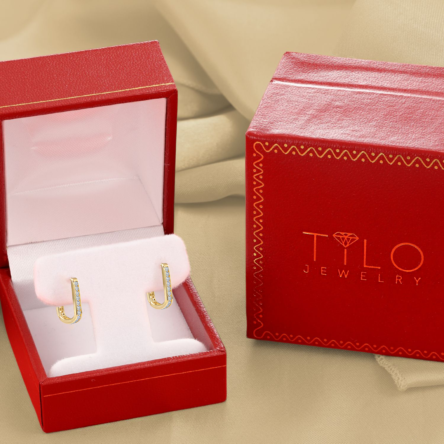 14K Yellow Gold Lab Diamond Huggie Earrings, 0.25ctw