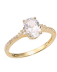14K Yellow Gold Oval-Shaped Solitaire 1.5 Carat Engagement Ring With Side Stones