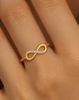 10K Yellow Gold Dainty Infinity Ring