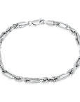 925 Sterling Silver Figarope Milano Italian Bracelet