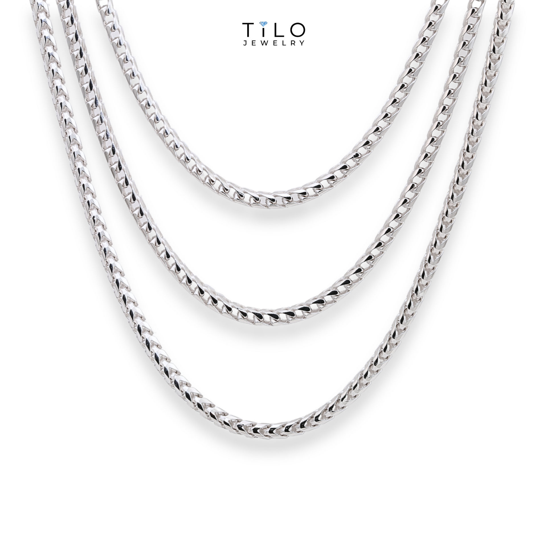 925 Italian Franco Chains Sterling Silver with Lobster Locks