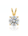 14K Yellow Gold Lab Diamond Solitaire Pendant Necklace