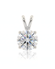14K White Gold Lab Diamond Solitaire Pendant Necklace